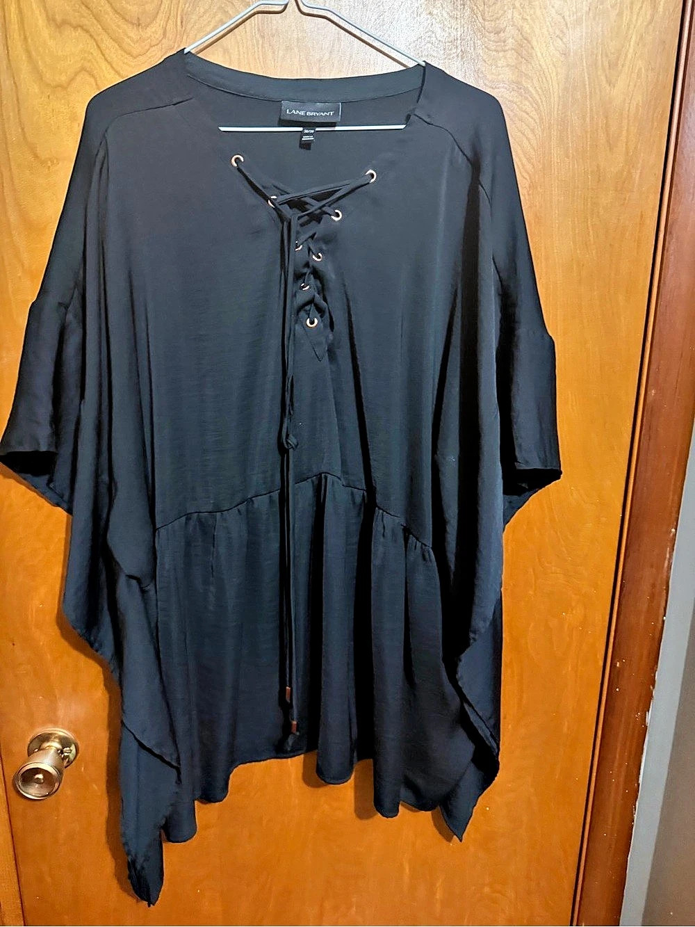 Lane Bryant Black Lace-Up Tunic Size 26/28